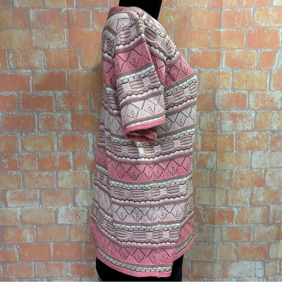 Alfred Dunner Pointelle Striped Short Sleeve Sweater - Picture 5 of 7